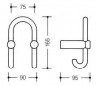 WALL HOOK HEWI EPOXY WHITE COLOR 99 -165MM