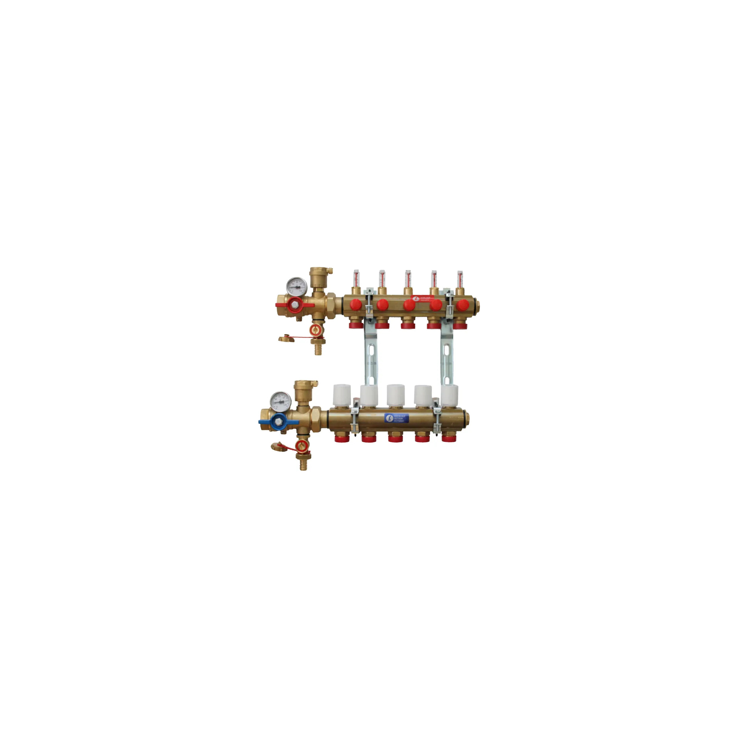 Collecteur KITR553FK prémonté avec débitmètre, 7 départs. 