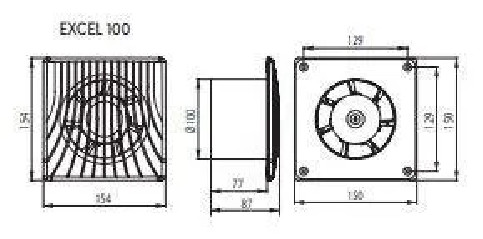 Extracteur standard diamètre 100 98m3/H