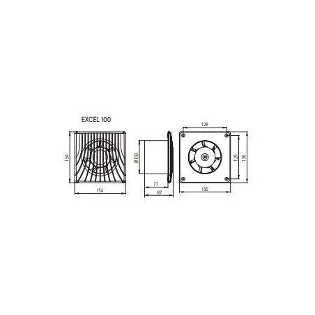 Diámetro del extractor estándar 100 98m3/H