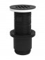 Universal washbasin drain with black grid, with or without overflow, 100 mm cuttable