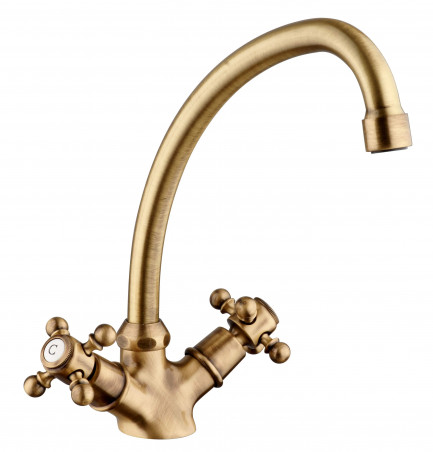 Tiffany sink mixer with old bronze spout