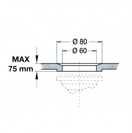 Siphon “M” pour éviers en céramique, avec prise lave-vaisselles horizontale