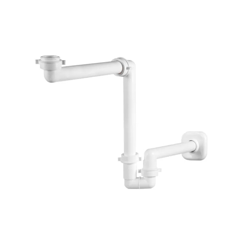 Space saving siphon for washbasin with fixed joint