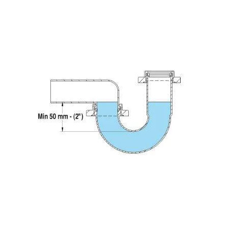 Siphon “TUBE“ pour éviers collectifs avec sortie au sol