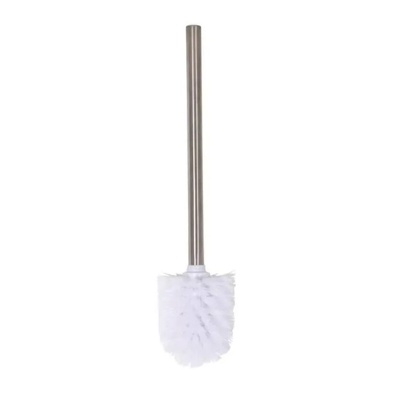 White ball toilet brush with stainless steel handle 141191