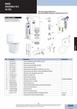 Abattant de WC ALLIA Naos, GINORI 500 Puits, blanc