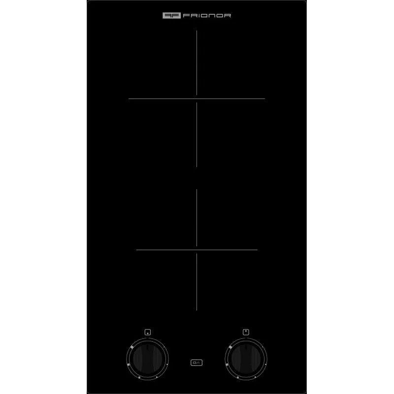 Domino 2 Induktionskochplatten Vitro schwarz mit Knopfdruck