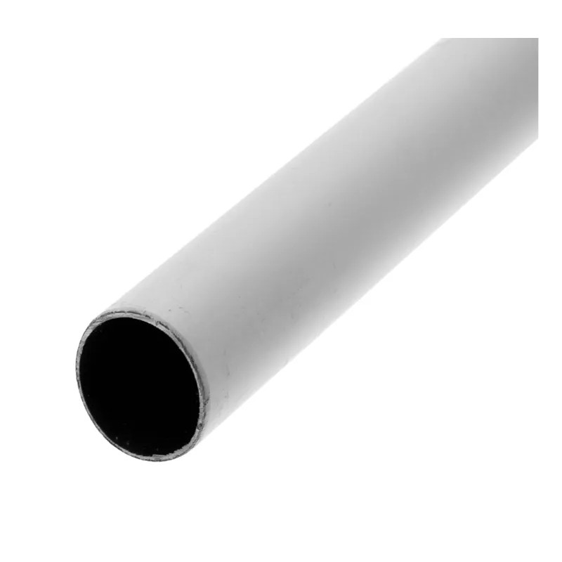 Tube penderie rond, diamètre 19, 2 mètres, acier blanc