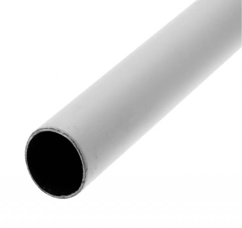 Tube penderie rond, diamètre 19, 2 mètres, acier blanc