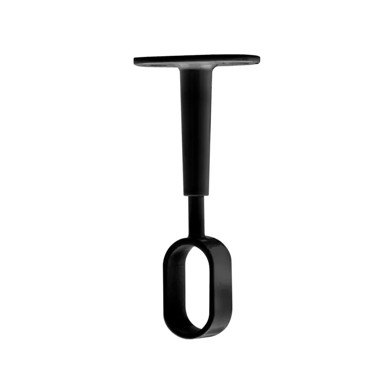 Soporte central regulable para tubo de armario 30x15 ovalado, zamak negro