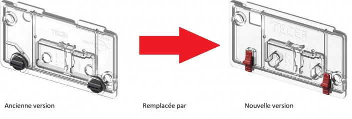 Placa de cubierta transparente con pestillos para el marco de soporte TECE