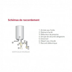 Vertical water heater 100L Sagéo 1200W