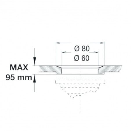 Bonde avec panier amovible pour évier céramique avec vidage diamètre 60mm