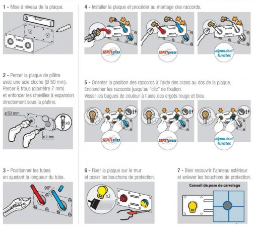 Kit de pared multicapa para grifos de 16 x 1/2 (15 x 21)