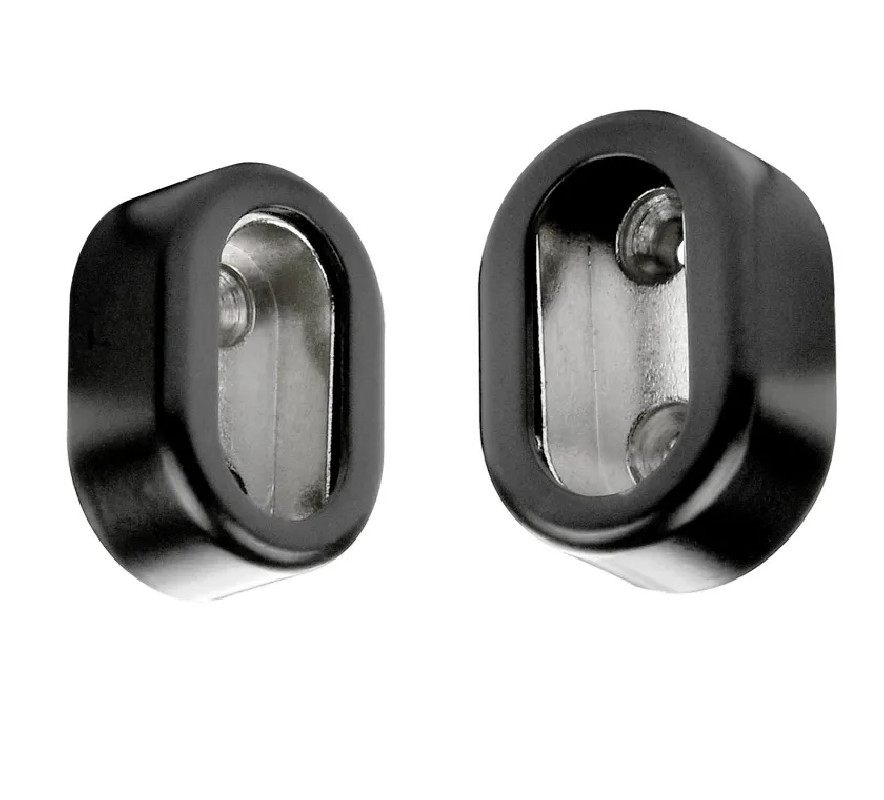 Oval closet tube holders, with 2 black covers