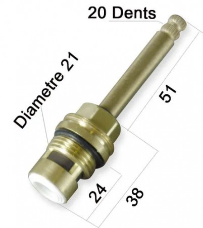 Long ceramic head (15x21), for mixer and concealed tap