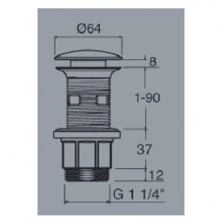 Scarico manuale universale in ottone Clic Clac PVC