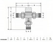 Mitigeur thermostatique pour installations solaires 30 - 65 degré avec clapet A.R