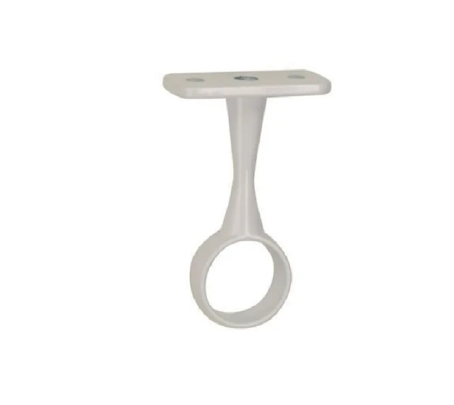 Support plafond rond pour penderie diamètre 19, zamak blanc