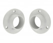 Closed end supports for open closet tube diameter 19, white steel