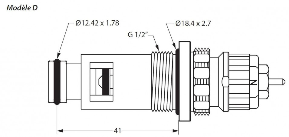 Inserto termostático TIPO D para Acova, Riello, Ideal Standard