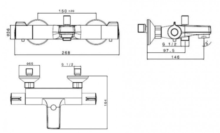 Thermostatic shower mixer THUK