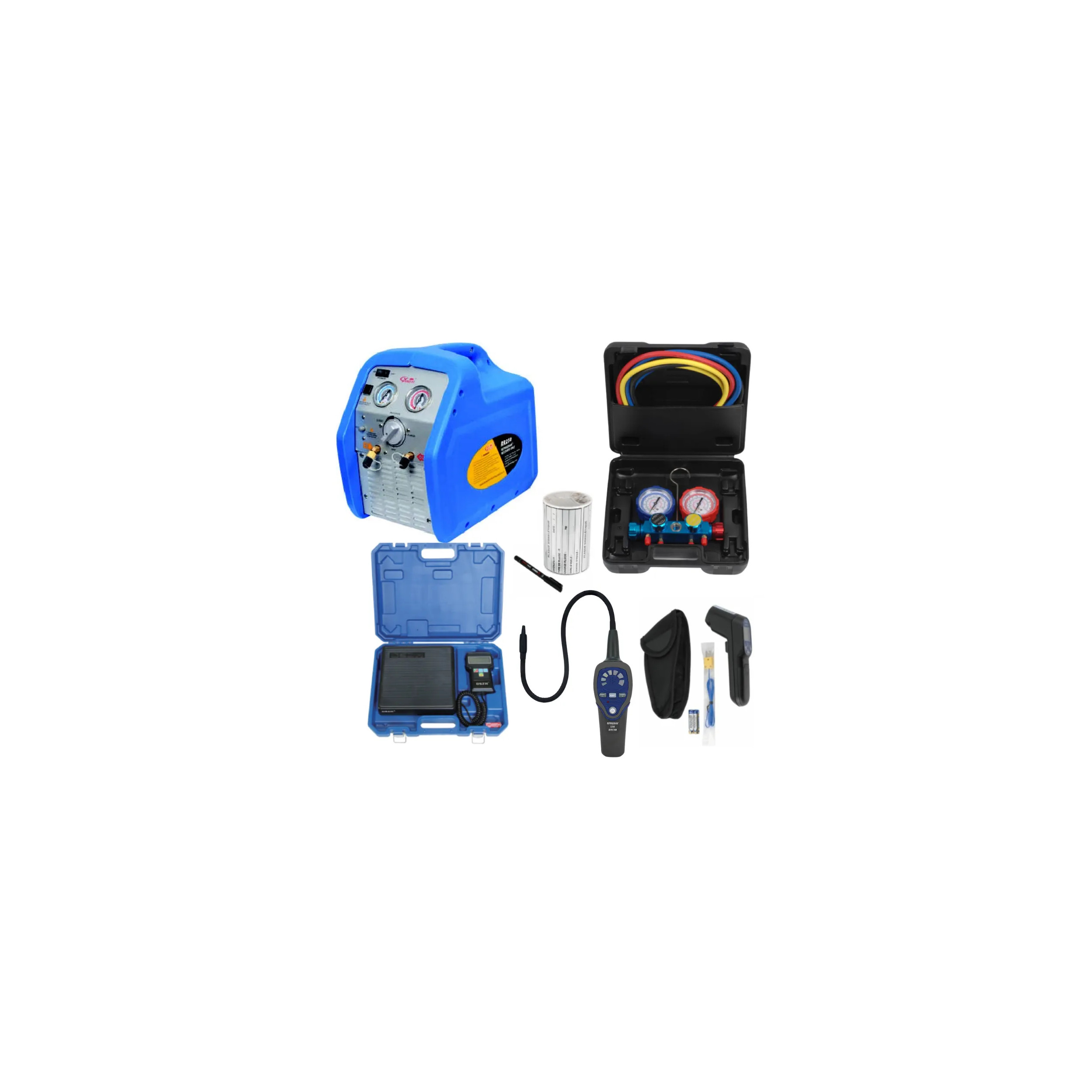 Refrigeration tooling pack, all fluids and R32 compatible, 4 ways