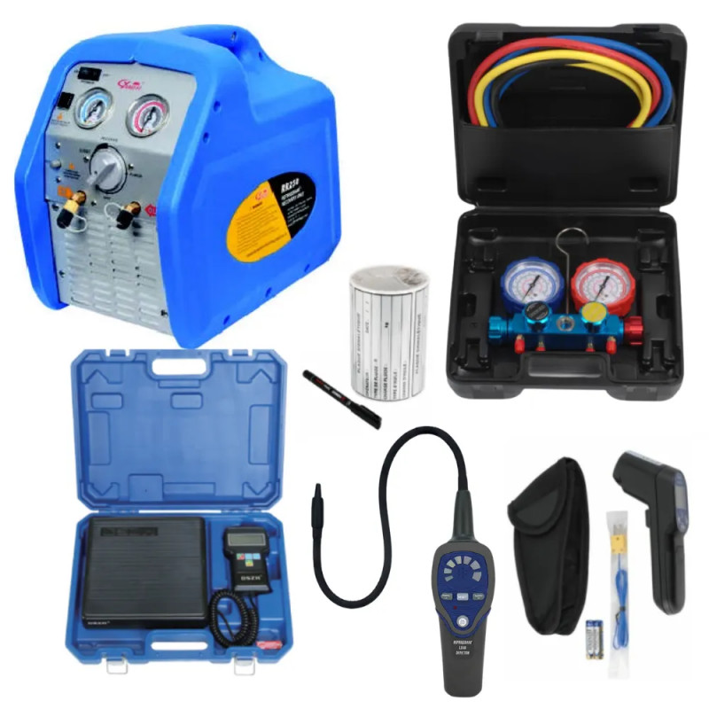 Refrigeration tooling pack, all fluids and R32 compatible, 4 ways