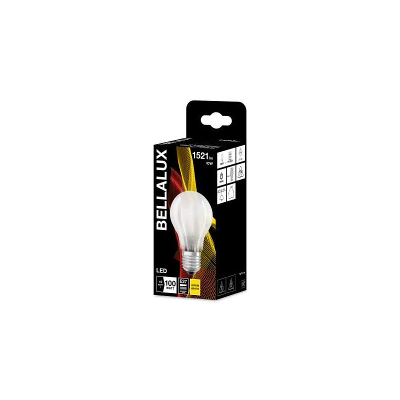 Bombilla LED estándar E27 escarchada, 11W, blanco cálido.