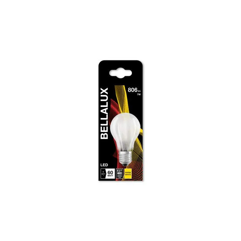 Ampoule LED dépolie standard E27, 6.5W, blanc chaud.