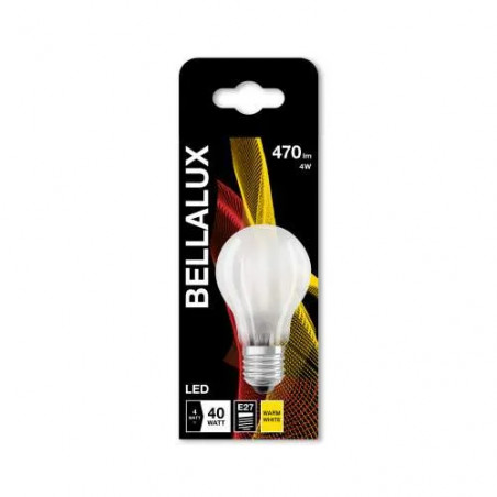 Lampadina LED E27 smerigliata standard, 4W, bianco caldo.