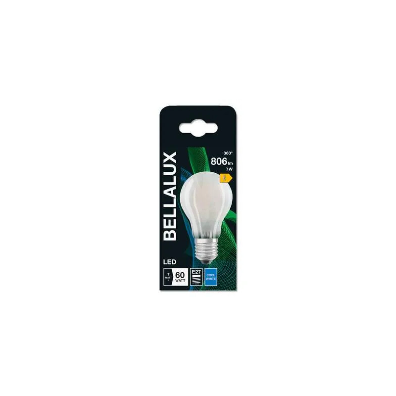 Bombilla LED estándar esmerilada E27, 6,5 W, blanco frío.