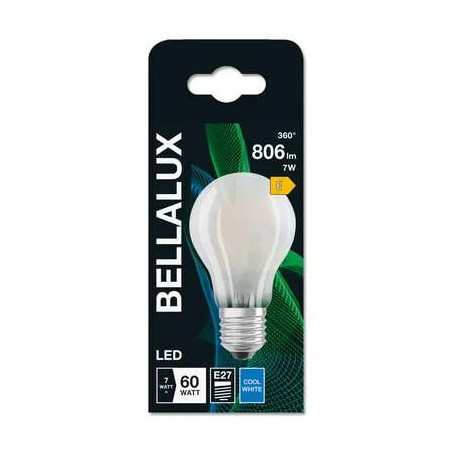 Ampoule LED dépolie standard E27, 6.5W, blanc froid.