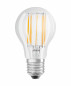 Ampoule LED verre transparent standard E27, 11W, blanc chaud.