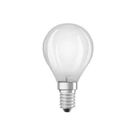 Ampoule LED dépolie sphère E14, 4W, blanc chaud.