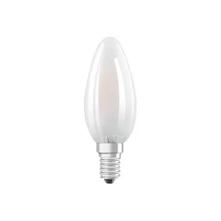 Ampoule LED flamme dépolie E14, 4W, blanc chaud.