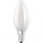 E14 LED frosted flame bulb, 4W, warm white.