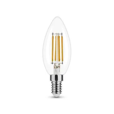 Ampoule LED verre transparent flamme E14, 4W, 470lm.