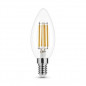 Ampoule LED verre transparent flamme E14, 4W, 470lm.