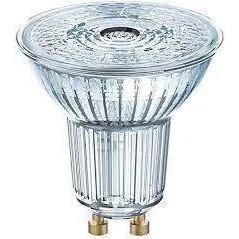 Ampoule LED spot PAR16 GU10, 4.3W , blanc chaud.