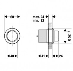 Bouton poussoir murale pour réservoir WC pneumatique SCHWAB, blanc