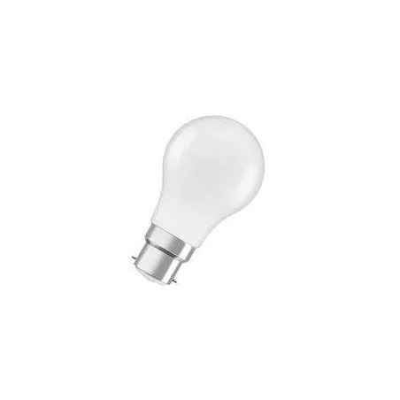 Ampoule LED dépolie standard B22, 4.9W, blanc chaud.