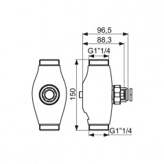  XL TC flash urinal with anti-siphonic device