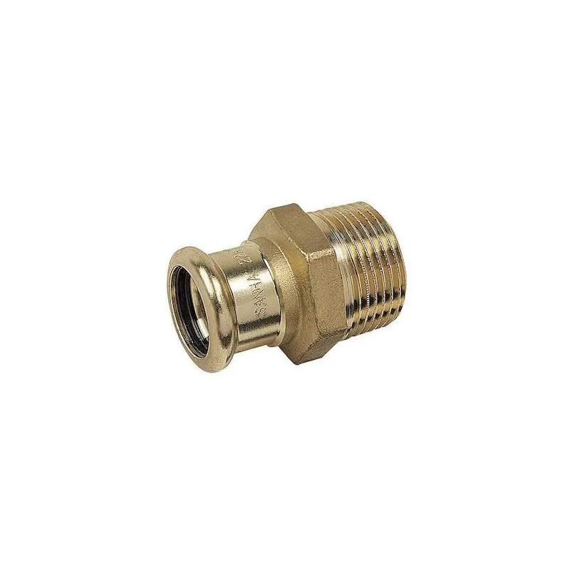 Crimp nipple on copper diameter 12mm, male threaded 12x17.