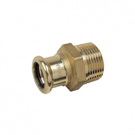 Crimp nipple on copper diameter 18mm, male threaded 15x21.