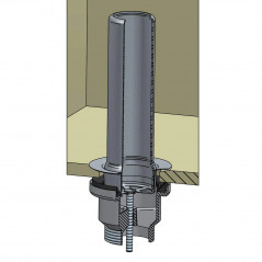 Überlaufrohr aus Stahl, Länge 170 mm