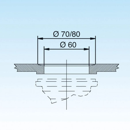 Tube de surverse en acier, longueur 170 mm