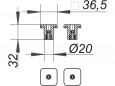 Adjustment set for CERALINE shower channels on natural stone