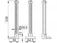 DallDrain-Montagefuß Höhe 236 mm, 3 Stück